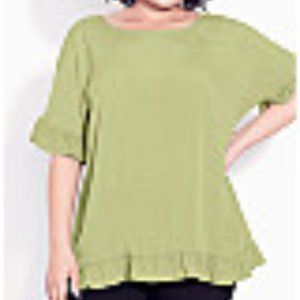 Avenue  EVANS Rivka Frill Top-Peach color (Not shown) Size 22/24